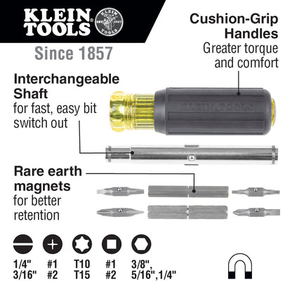 Klein Tools 32500MAG 11-in-1 Magnetic Screwdriver / Nut Driver
