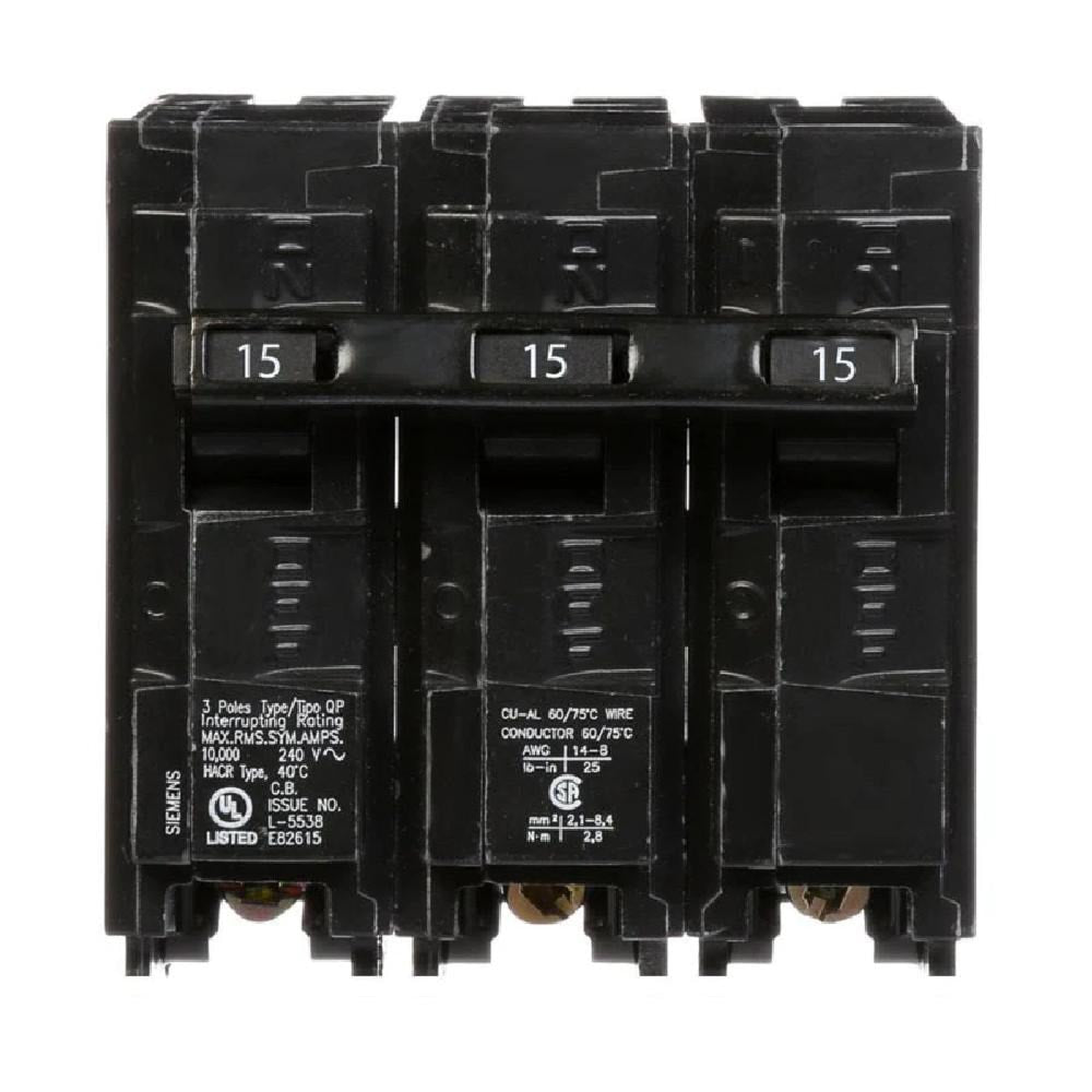 Q315 - Siemens 15 Amp 3 Pole Circuit Breaker