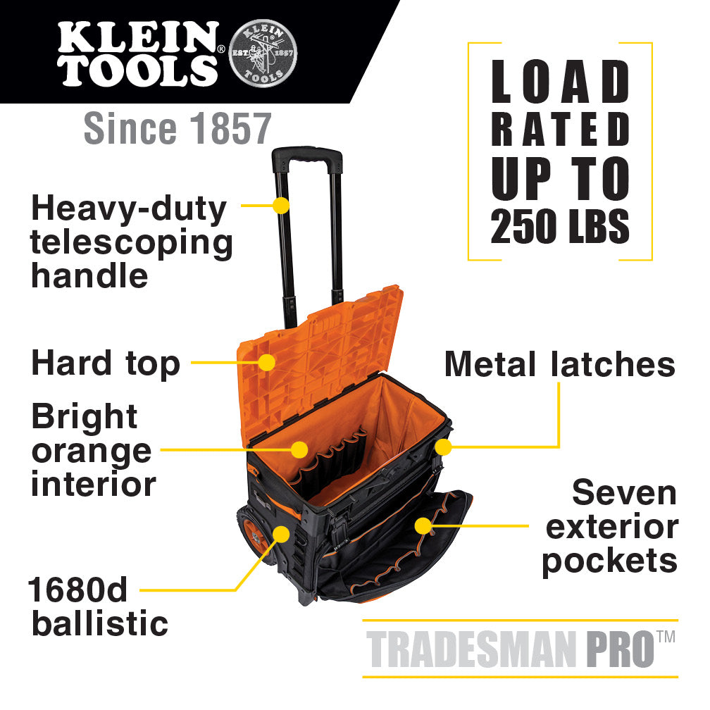Tradesman Pro™ Tool Master Rolling Tool Bag, 19 Pockets, 22-Inch