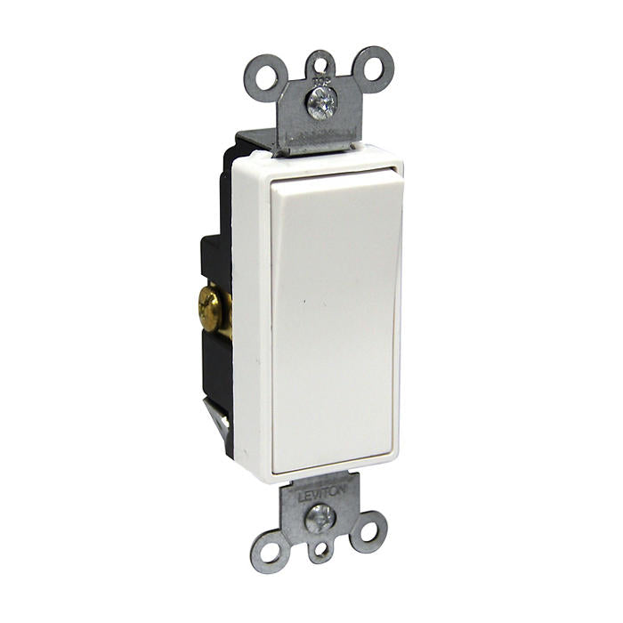 Leviton 5691-CW Decora Single-Pole Rocker Switch, 15A, 347V, White