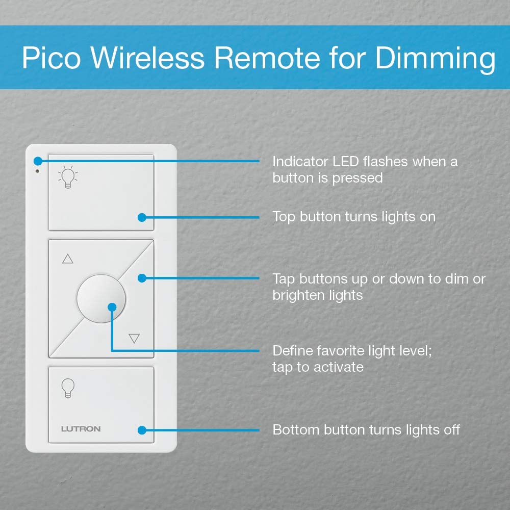 Lutron P-BDG-PKG1W-C Caséta Smart Start Kit, Dimmer Switch with Smart Bridge