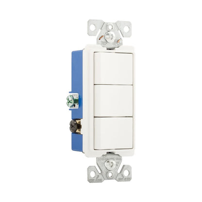 Eaton 7729W-SP Three Single-Pole Combination Switch, White