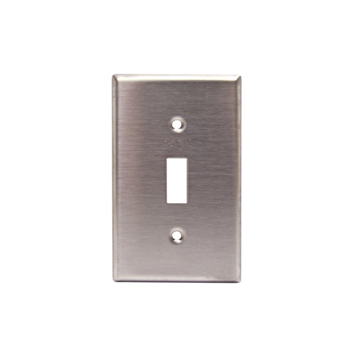 Leviton 84001-C 1-Gang Toggle Switch Wallplate, Standard Size, Magnetic Stainless Steel