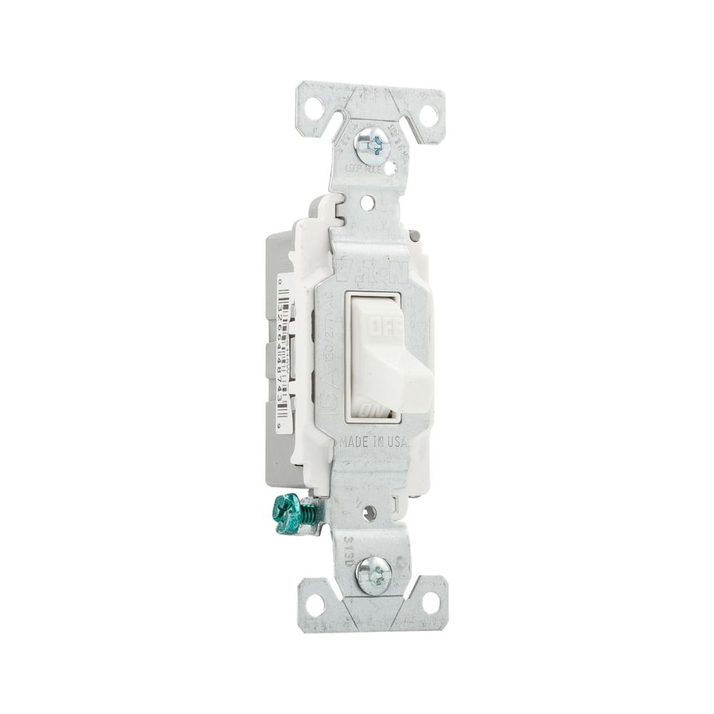 Eaton CS115 Single Pole Toggle Switch, 15A, 120-277V, White