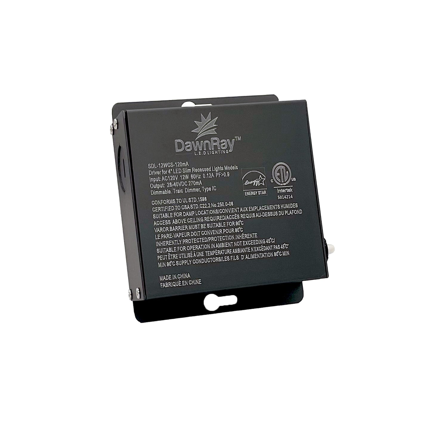 Luminaria empotrada con cardán LED de 4" Dawnray DR40RG-WH