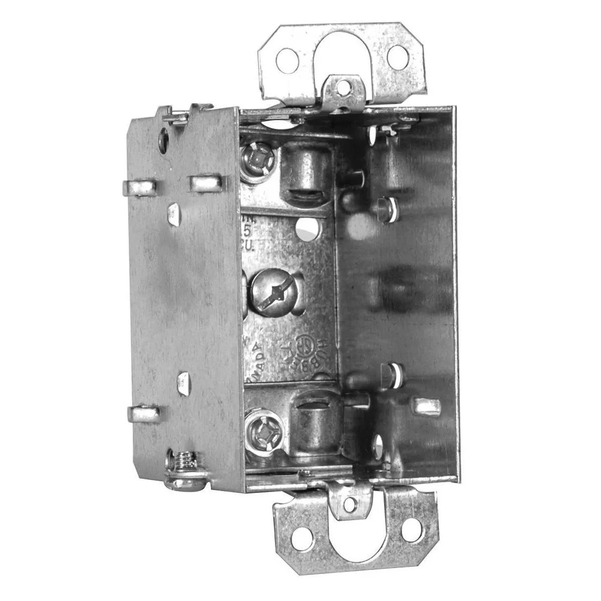 1104LU | Caja de dispositivos de una sola entrada Hubbell, con orejas al ras, 2-1/2 in de profundidad