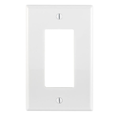 Leviton PJ26-W 1-Gang Decora/GFCI Device Wallplate, Midway Size, Thermoplastic Nylon, White