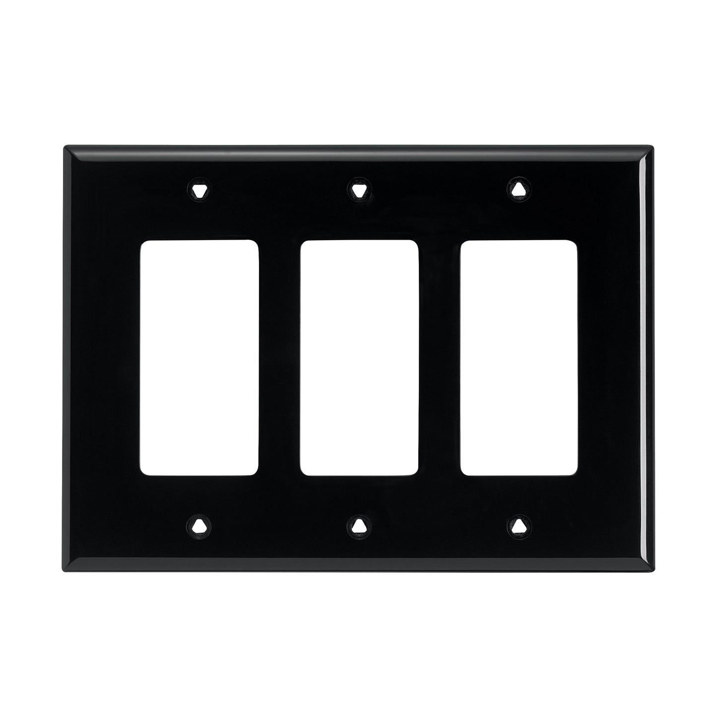 Placa de pared de tamaño mediano Decora de 3 unidades Eaton PJ263BK, color negro