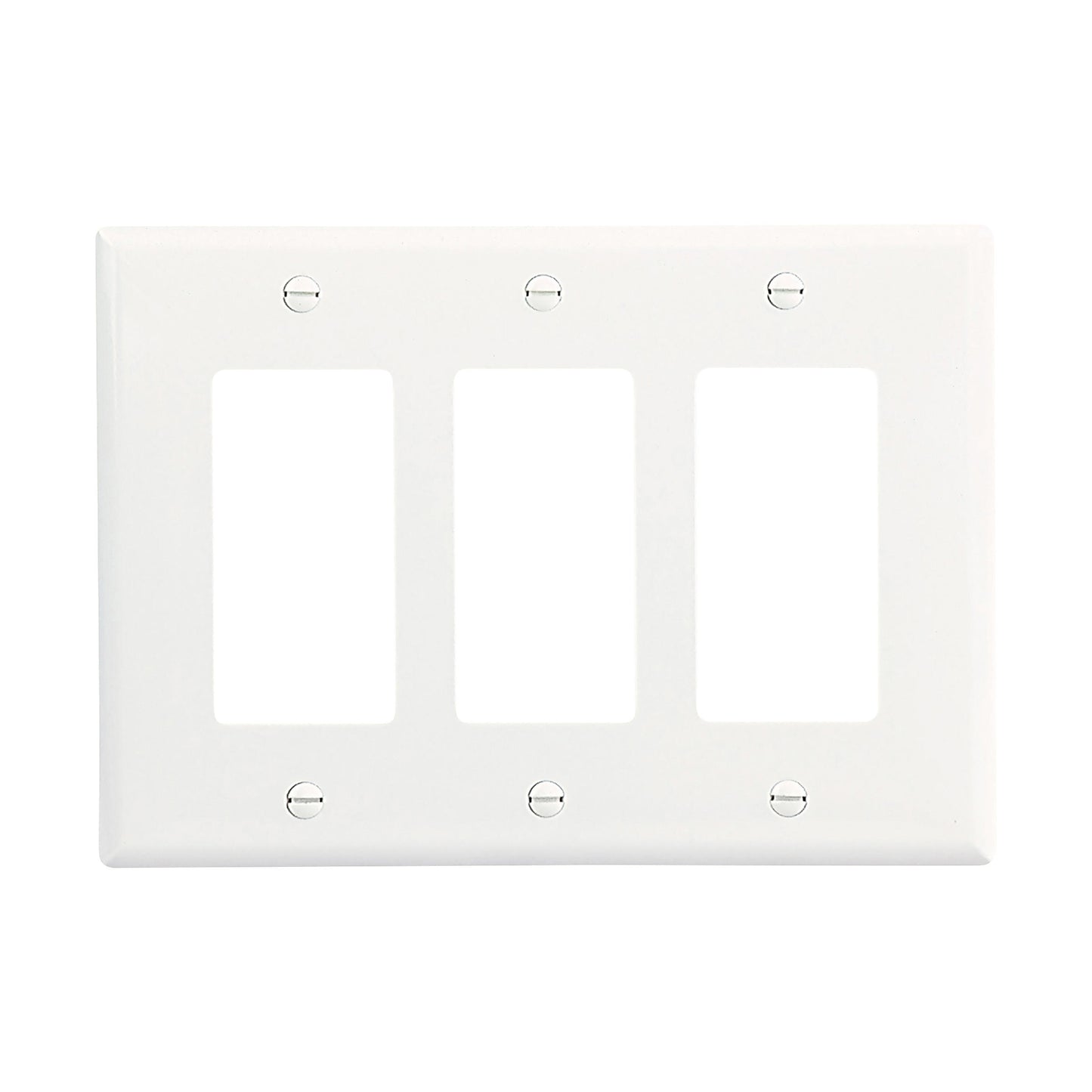 Eaton PJ263W 3-Gang Decora Mid-size Wallplate, White