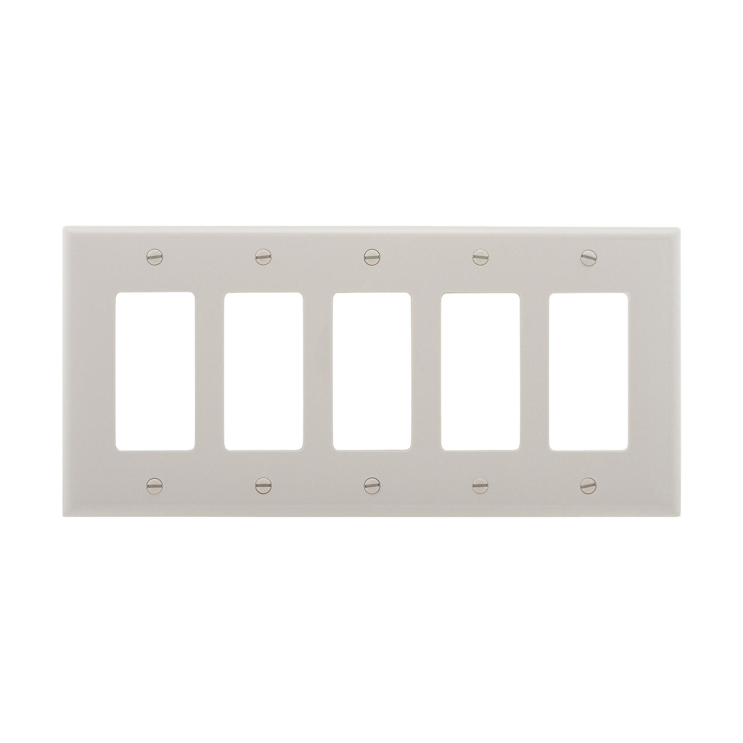 Eaton PJ265W 5-Gang Decora Mid-size Wallplate, White