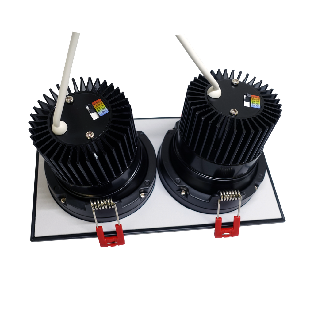 RENO SQUARE REGRESS GIMBALS AURA SERIES 3.5" SQUARE GIMBAL | 24W (2 x 12W heads) | Selectable CCT 27/30/35/40/50K | 120V