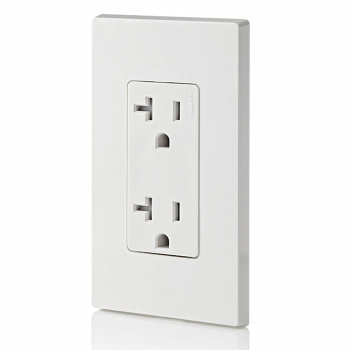 Leviton T5825-W 20 Amp Decora Tamper-Resistant Duplex Outlet/Receptacle, Grounding