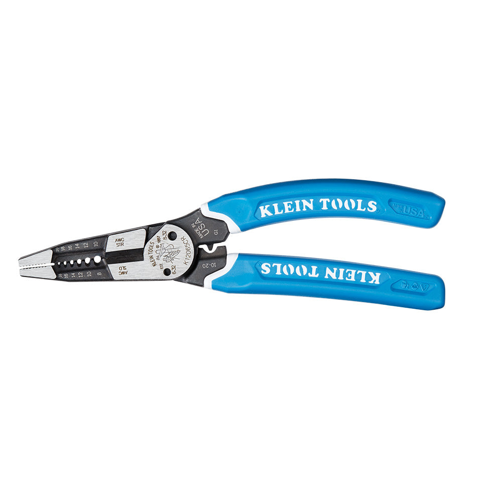 Herramienta multiusos para pelar, cortar y engarzar cables de alta resistencia Klein Tools K12065CR Klein-Kurve®, 8-20 AWG