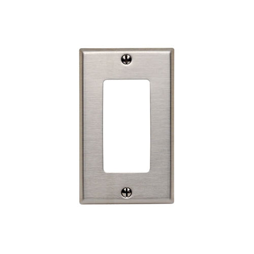Leviton 84401-40 1-Gang Decora Wallplate, Standard Size, Non-Magnetic Stainless Steel