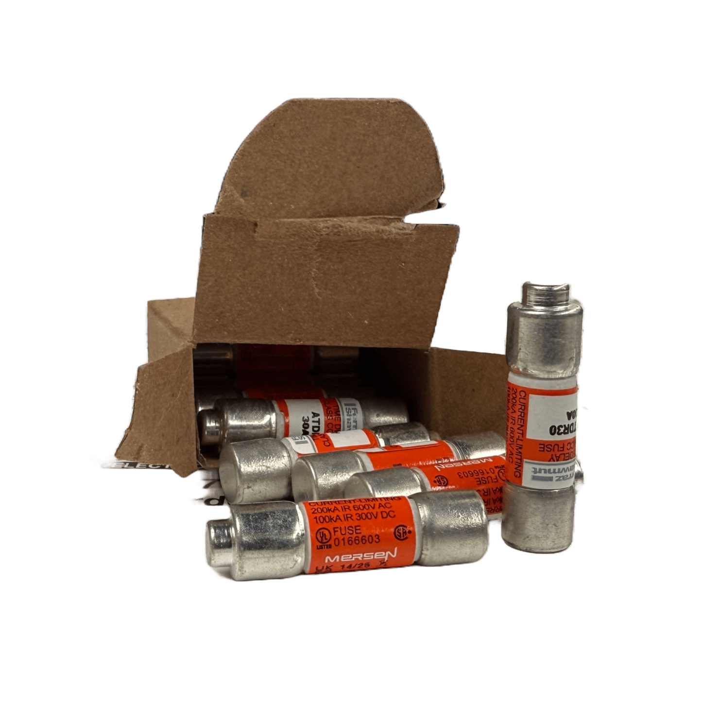 Mersen ATDR30 Fuse, 10 Pack, Class CC, 30 Amp, Open Box Front View
