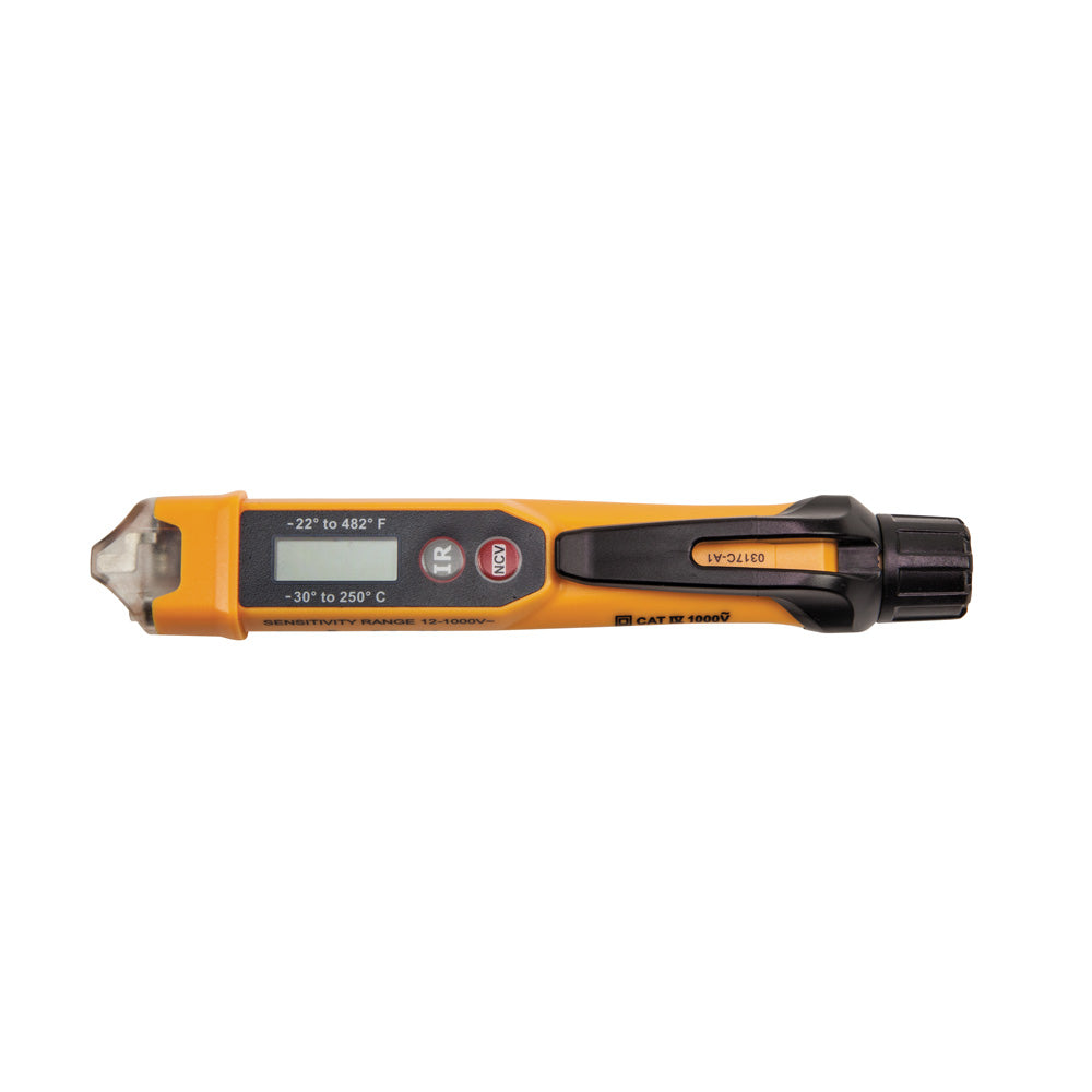 Comprobador de voltaje sin contacto NCVT-4IR de Klein Tools, 12-1000 V CA con termómetro infrarrojo