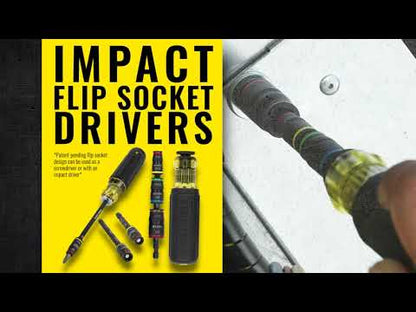 Klein Tools 32907 7-in-1 Impact Flip Socket Set, No Handle