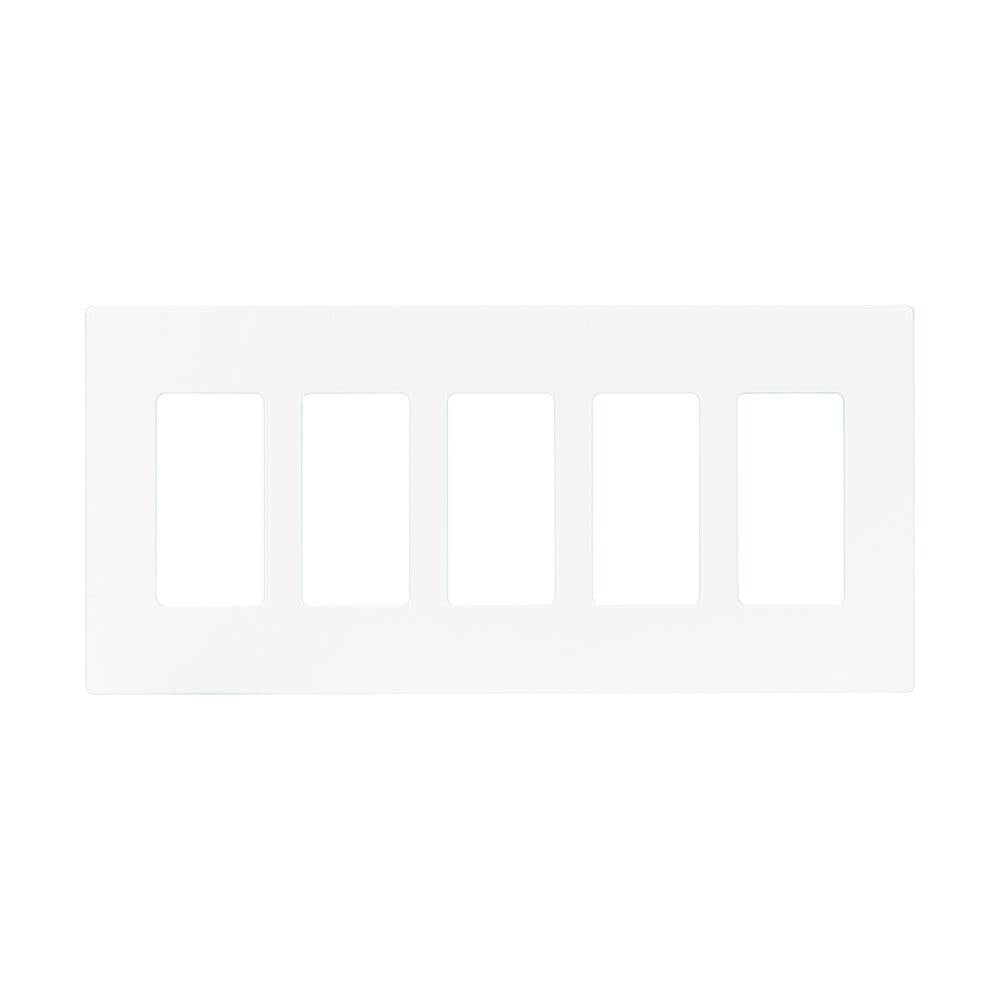 Eaton PJS265W 5-Gang Decora Screwless Mid-size Wallplate, White