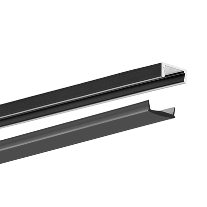 Surface Mounted LED Tape Extrusion Profile | 8ft Black Aluminum Channel