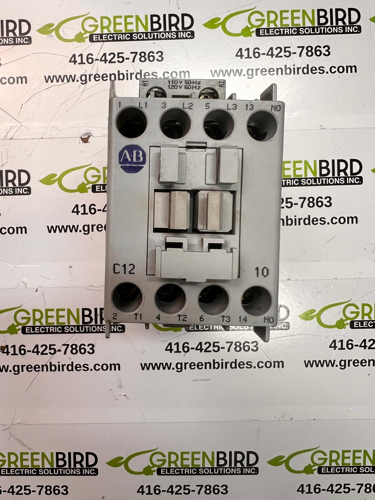 Allen-Bradley 100-C12D10 Contactor, IEC, 12A, 3-Pole, 120VAC Coil, 1NO Auxiliary Contact