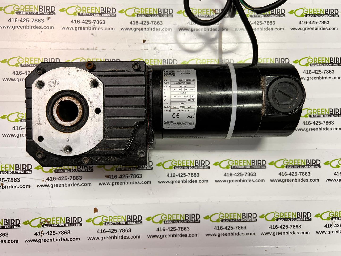 Bodine 33A-GB/H Series DC Right Angle Hollow Shaft Gearmotor