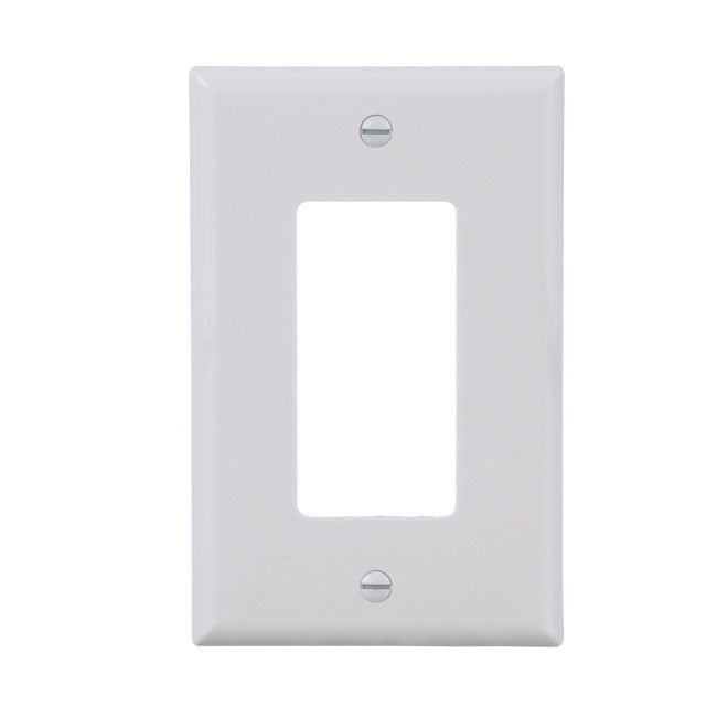 Eaton PJ26W 1-Gang Decora Mid-size Wallplate, White
