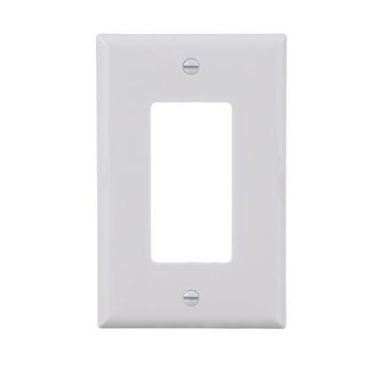 Eaton PJ26W 1-Gang Decora Mid-size Wallplate, White