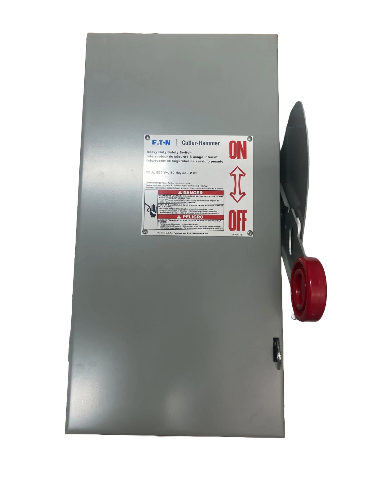 Eaton 1HD361 Disconnect, 30 Amp, 3 Pole, 600V, Fusible, NEMA 1