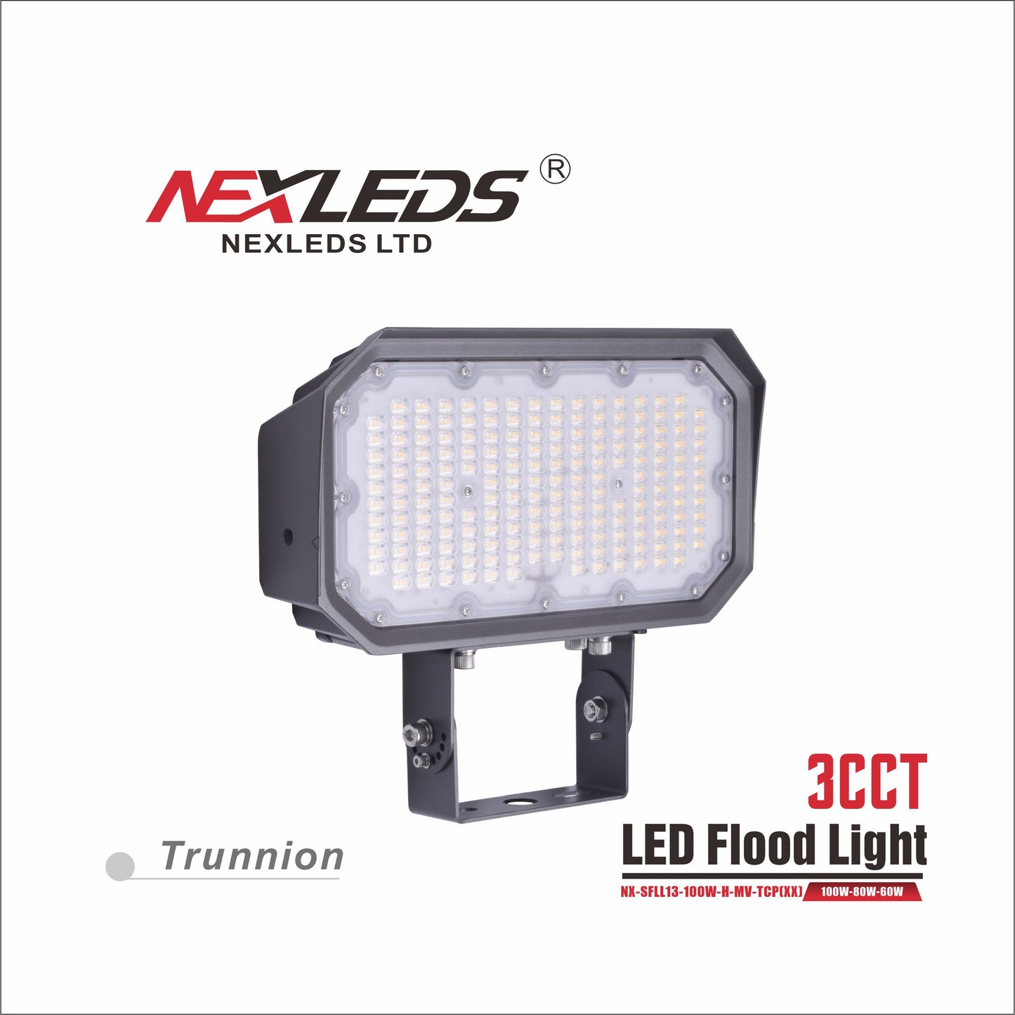 Nexleds LED Floodlight Multi Wattage, 3CCT, 120V-347V