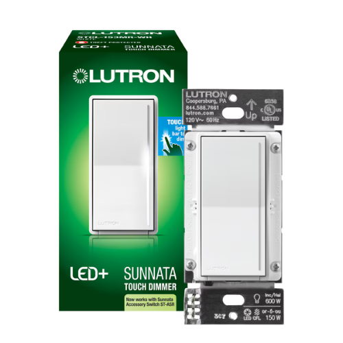 Lutron STCL-153MH-WH-C Sunnata Touch Dimmer with LED+ Advanced Technology