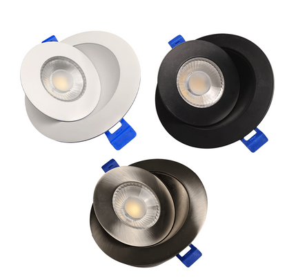 Dawnray 3.5" 5CCT LED Gimbal Recessed Fixture Round | DR30RG-WH/BK/SN