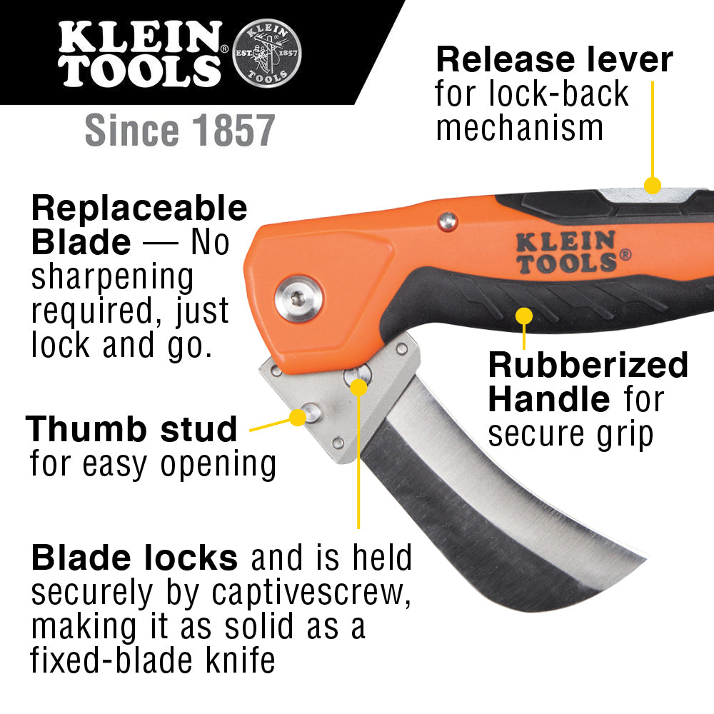 Klein Tools 44218 Cable Skinning Utility Knife w/Replaceable Blade