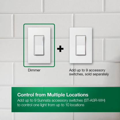 Lutron STCL-153MH-WH-C Sunnata Touch Dimmer with LED+ Advanced Technology