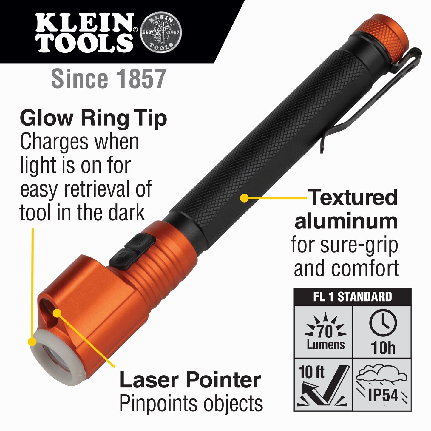 Klein Tools 56026R Inspection Penlight with Laser Pointer