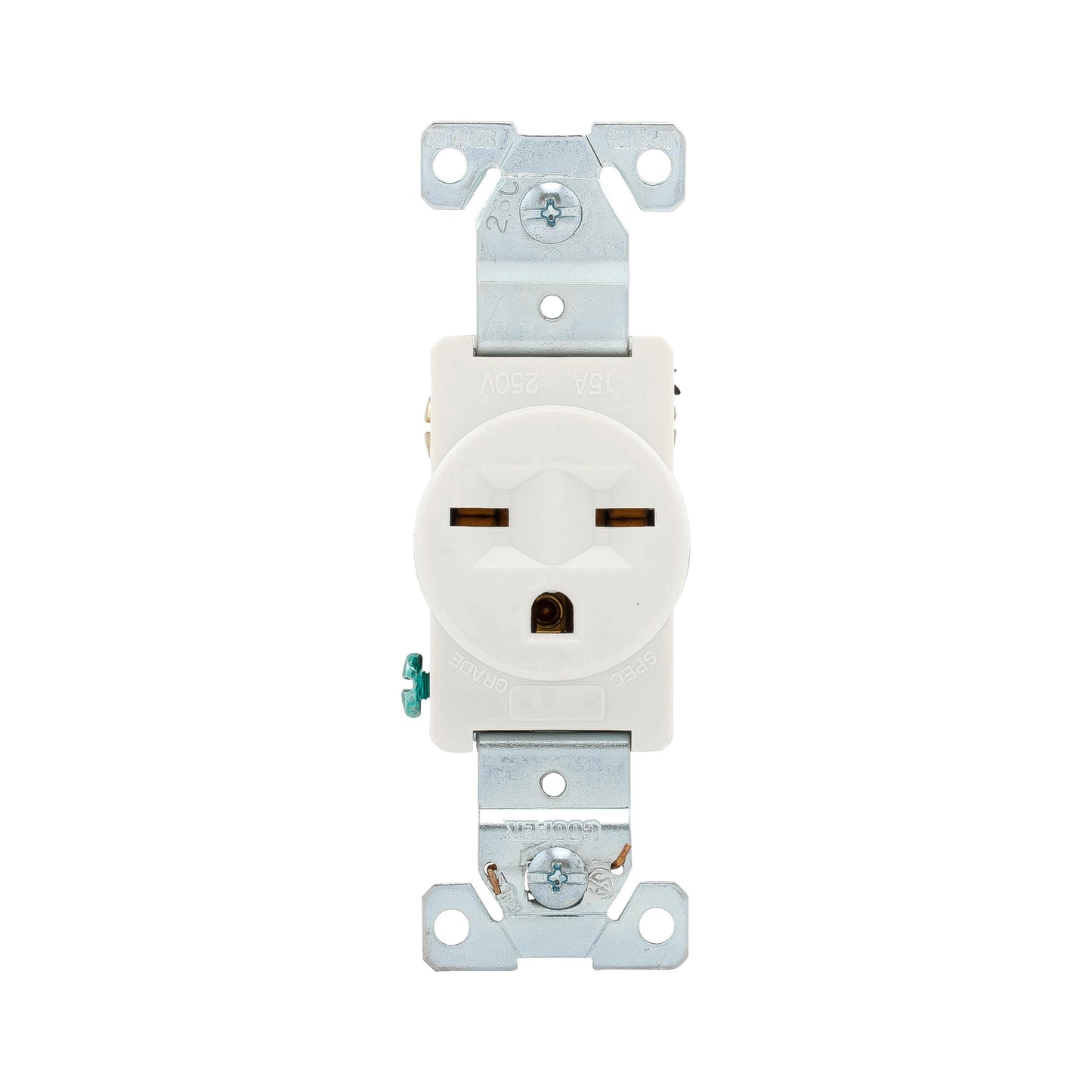 5661W - Eaton Single Straight Blade Receptacle, 250 VAC, 15 A