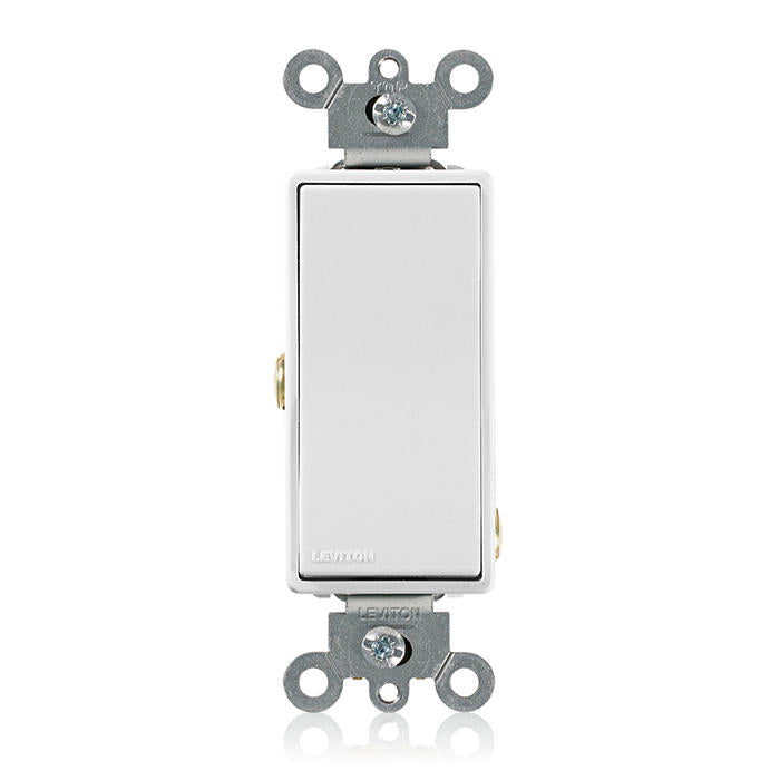 Leviton 5691-CW Decora Single-Pole Rocker Switch, 15A, 347V, White