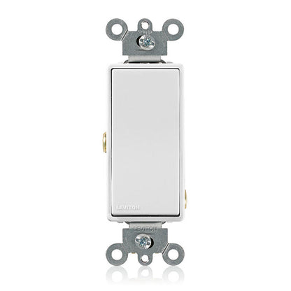 Leviton 5691-CW Decora Single-Pole Rocker Switch, 15A, 347V, White