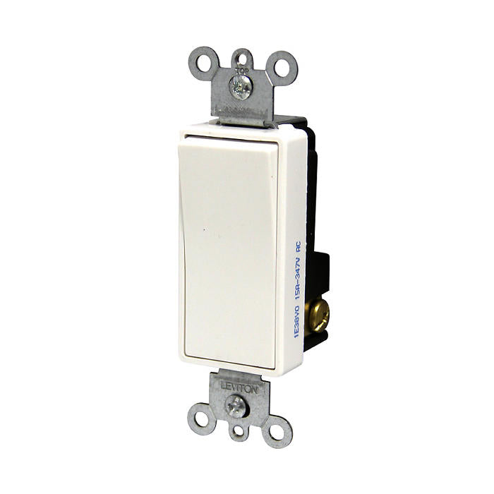 Leviton 5691-CW Decora Single-Pole Rocker Switch, 15A, 347V, White