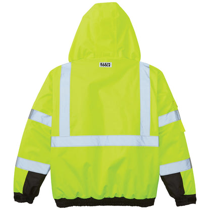 60501 | Klein Tools High‑Visibility Winter Bomber Jacket, ANSI Type R Class 3