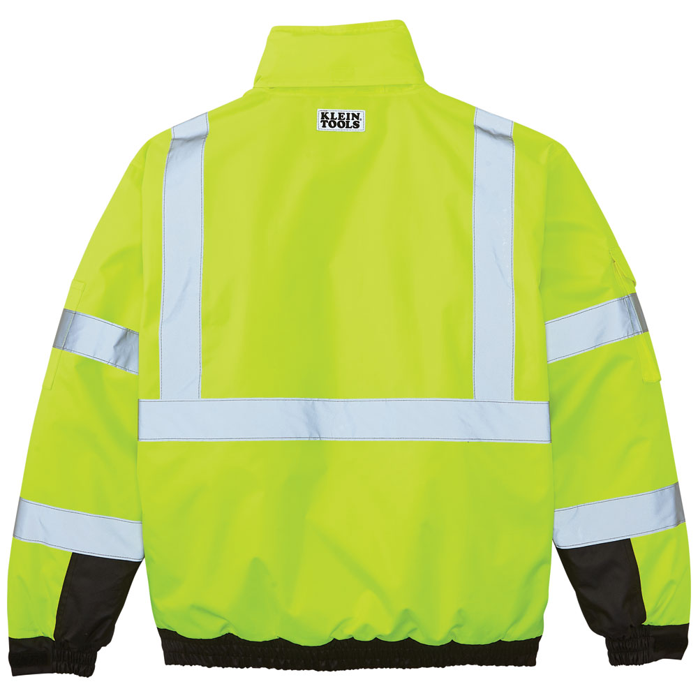 60501 | Klein Tools High‑Visibility Winter Bomber Jacket, ANSI Type R Class 3