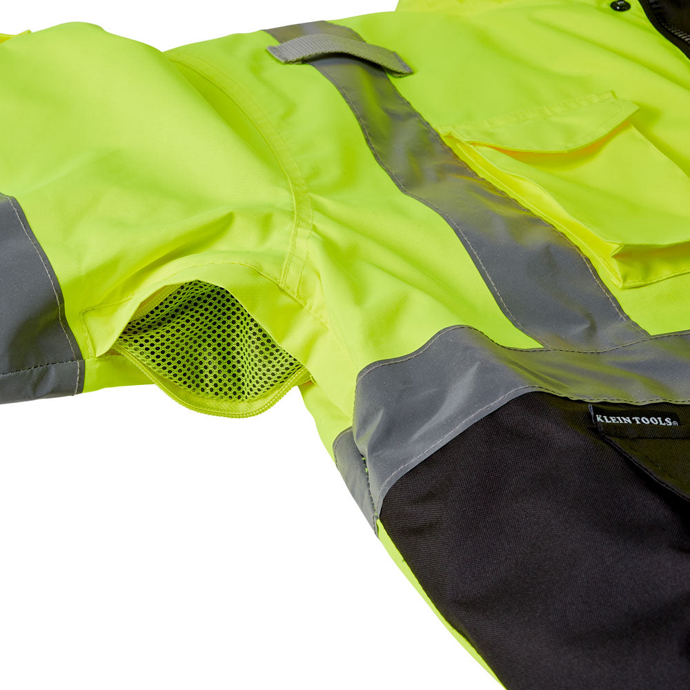 60501 | Klein Tools High‑Visibility Winter Bomber Jacket, ANSI Type R Class 3