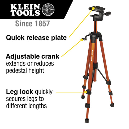 69345 | Klein Tools Adjustable Tripod, 22″ to 61″ Aluminum Mount