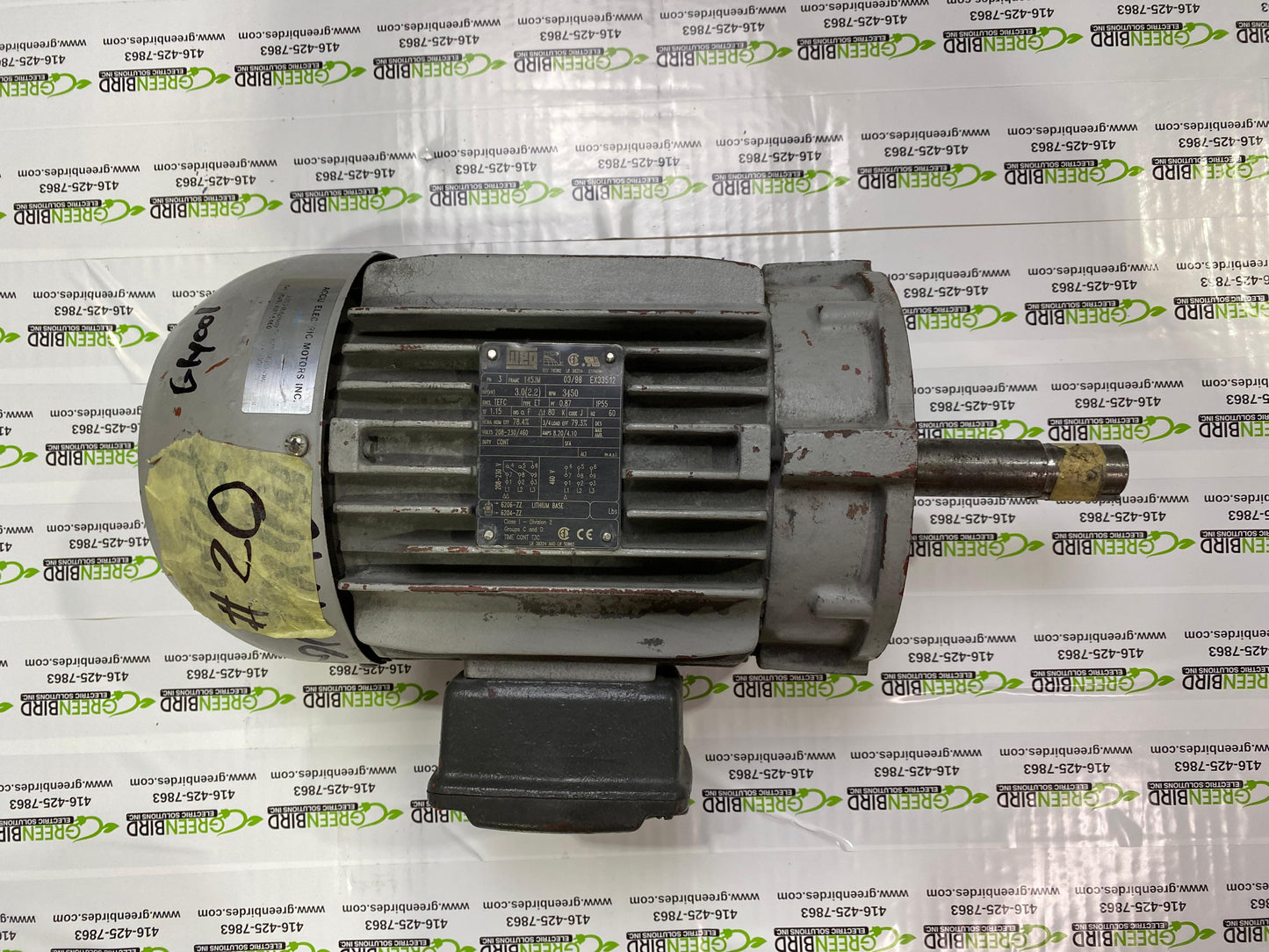 EX33512 | WEG AC Motor 3HP 3450RPM 145JM TEFC