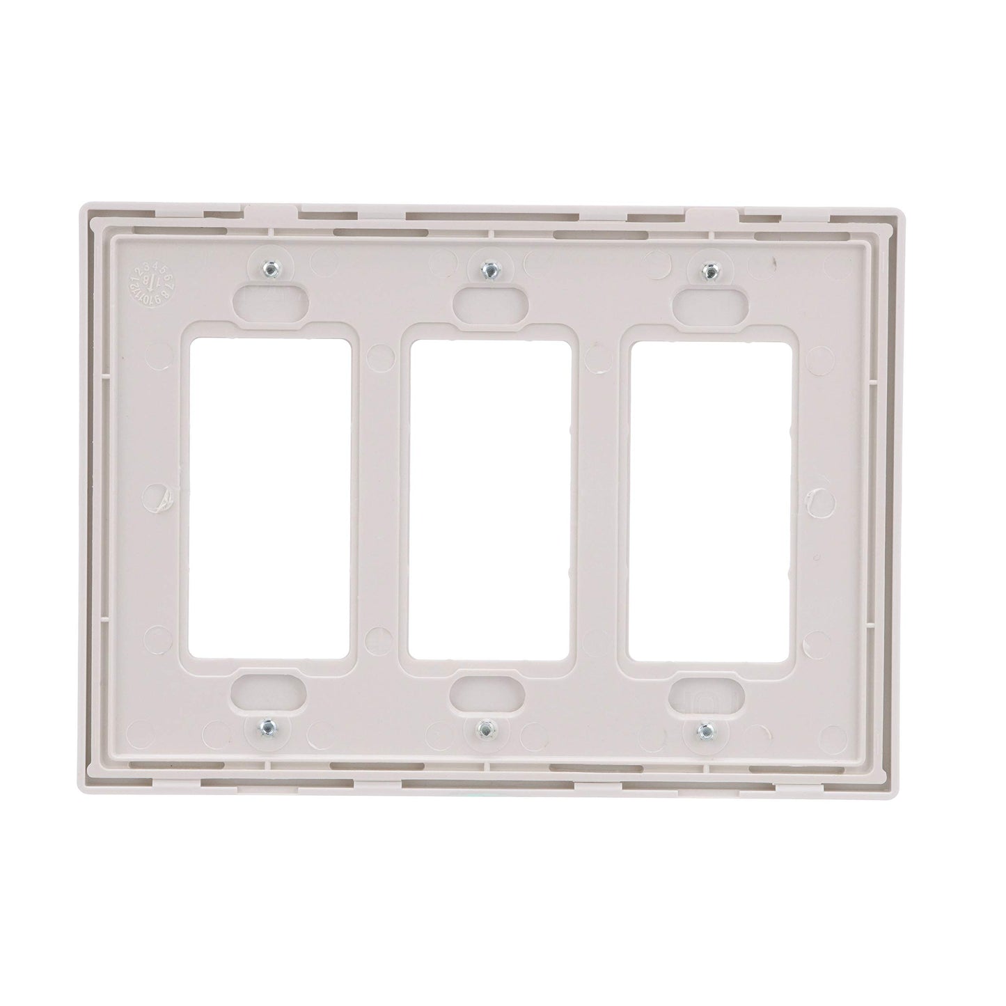 Eaton PJS263W 3-Gang Decora Screwless Mid-size Wallplate, White