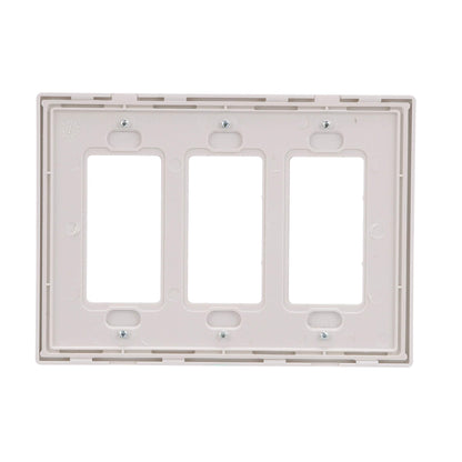 Eaton PJS263W 3-Gang Decora Screwless Mid-size Wallplate, White