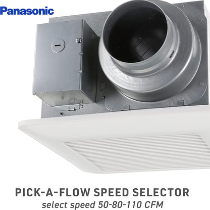 Panasonic FV-0511VQ1 WhisperCeiling® DC™ Ventilation Fan, SmartFlow™ 50-80-110 CFM