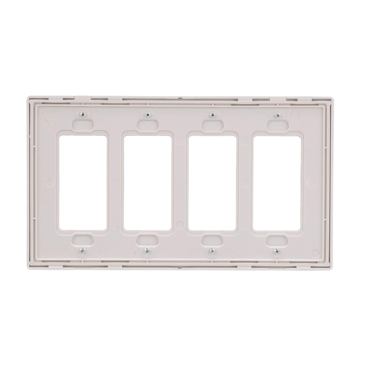 Eaton PJS264W 4-Gang Decora Screwless Mid-size Wallplate, White