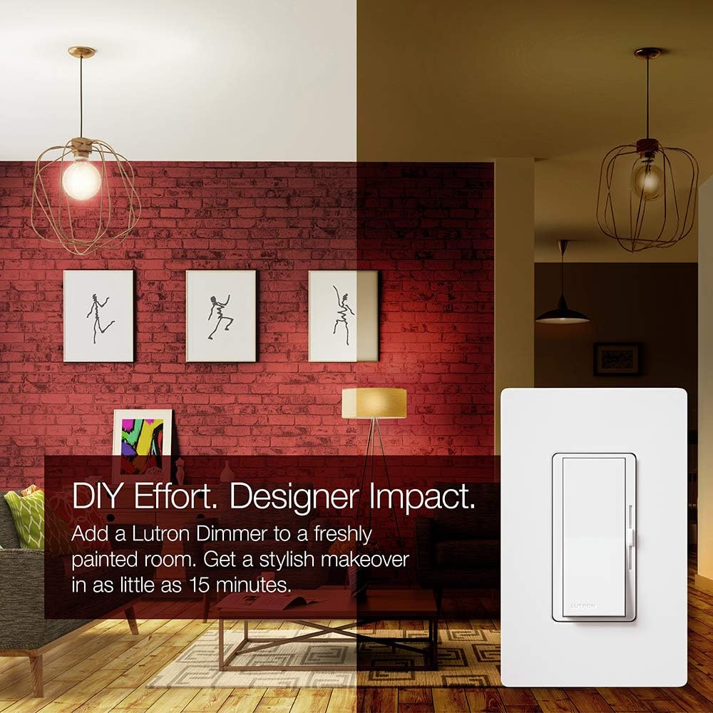 Lutron DVCL-153P-WHC Diva LED+ Dimmer Switch for Dimmable LED