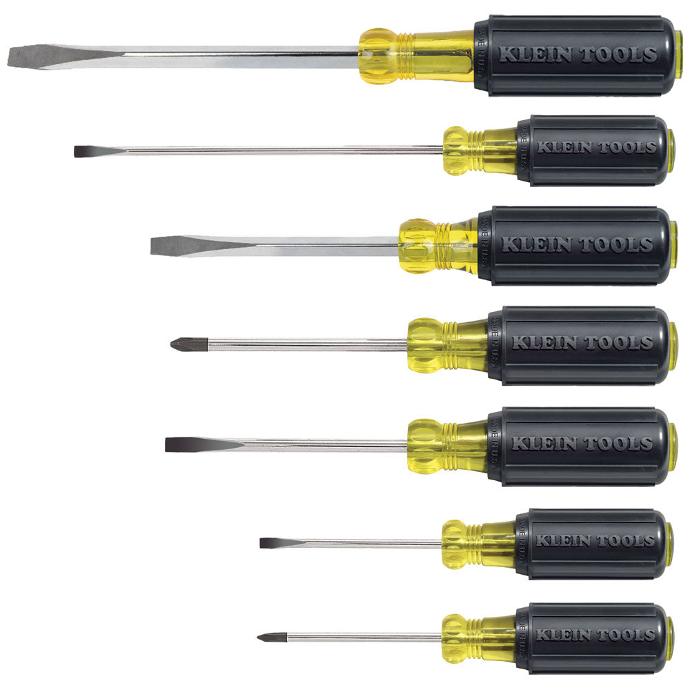 Klein Tools 85076 Screwdriver Set, Slotted and Phillips, 7-Piece