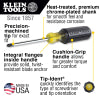 Klein Tools 85076 Screwdriver Set, Slotted and Phillips, 7-Piece